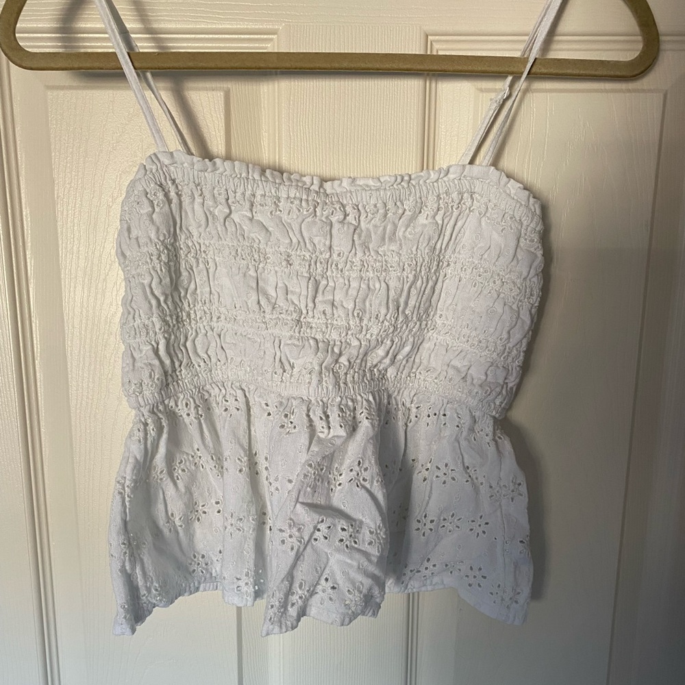 White peplum tank